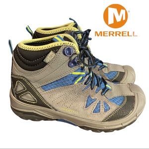 Merrell Boys "Capra Mid WTPF" Waterproof Leather Hiking Boots 1 1M